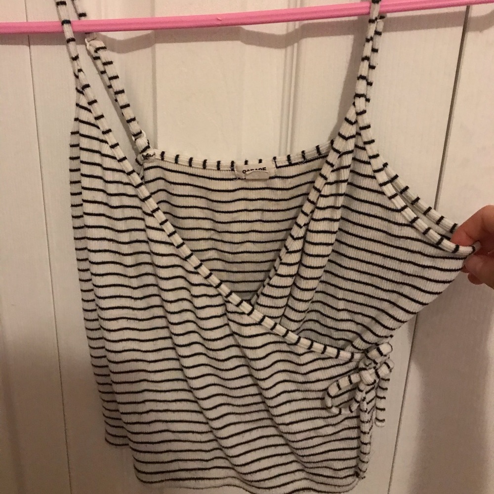 striped criss cross tank